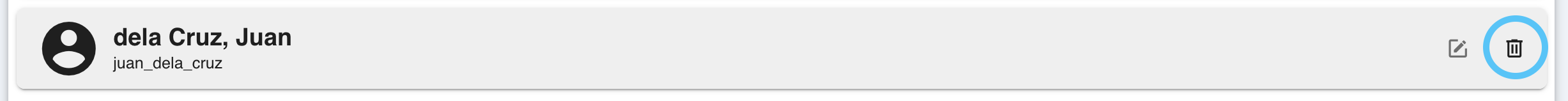 Officer profile delete button Officer profile delete button
