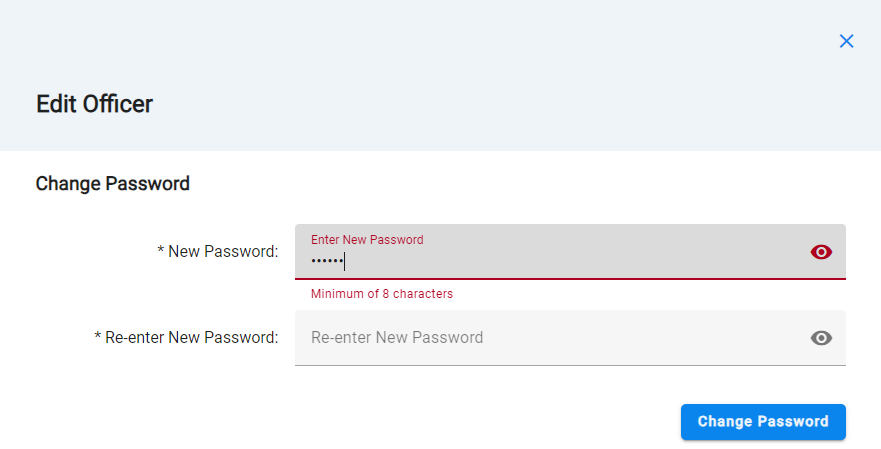 Changing password screenshot Changing password screenshot