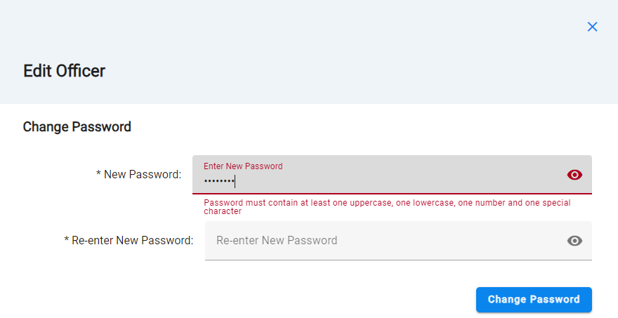 Changing password screenshot Changing password screenshot
